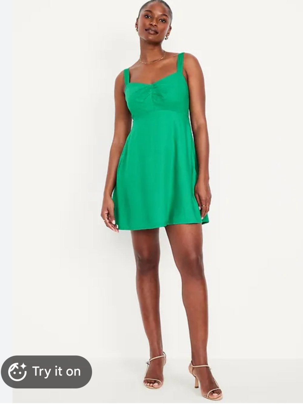 NWT Old Navy Green Fit & Flare Crepe Mini Dress Size M
